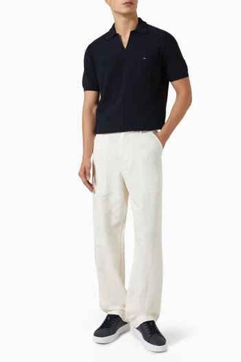 Textured Knit Polo Shirt
