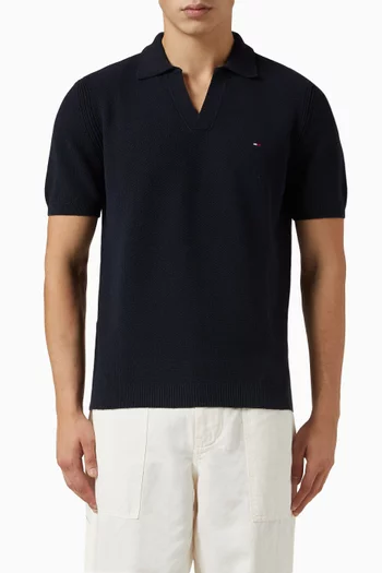 Textured Knit Polo Shirt