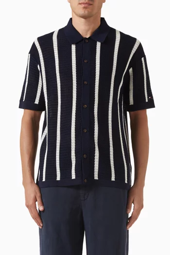 Striped Shirt in Open Knit