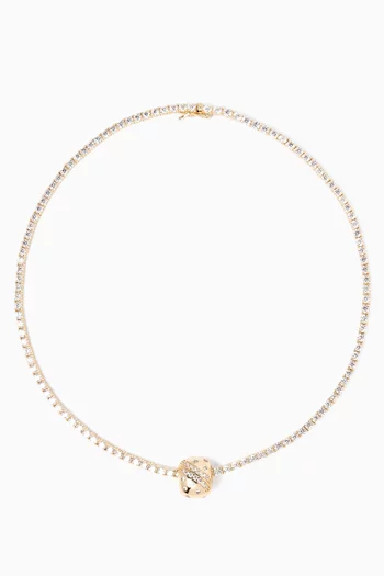 CZ Tennis Necklace in Gold-plated Brass