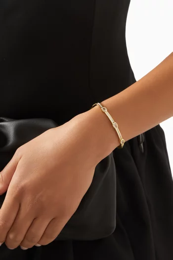 Oval-cut CZ Bangle in Gold-plated Brass