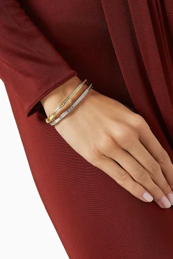 CZ Baguette Bangle Set in Gold-plated Brass