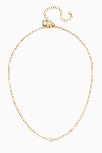 CZ Tennis Necklace in Gold-plated Brass