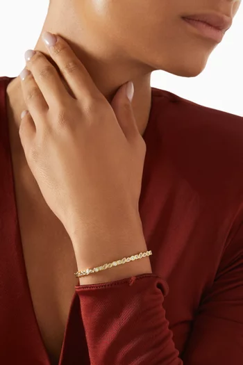 CZ Multi Shape Bangle in Gold-plated Brass