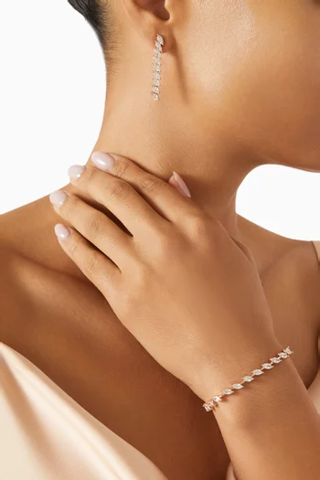 CZ Marquis Drop Earrings in Rose-gold Plated Brass