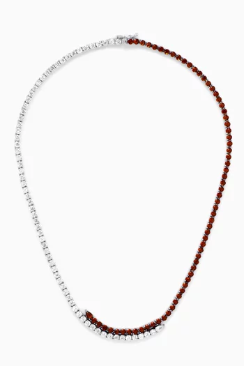 CZ Tennis Two-tone Necklace in Rhodium-plated Brass