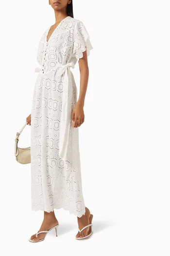 Monica Embroidered Dress in Cotton
