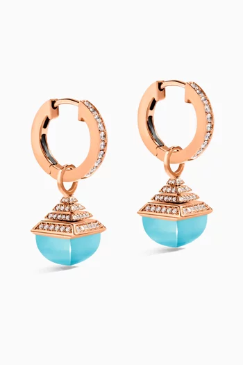 Cleo Rev Midi Diamond Drop Earrings in 18kt Rose Gold