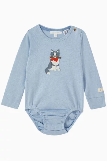 Appliqué Bodysuit in Organic Cotton