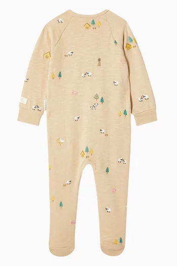 Embroidered Sleepsuit in Organic Cotton