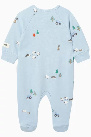 Embroidered Sleepsuit in Organic Cotton
