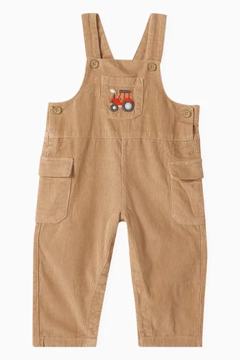 Embroidered Overalls in Corduroy