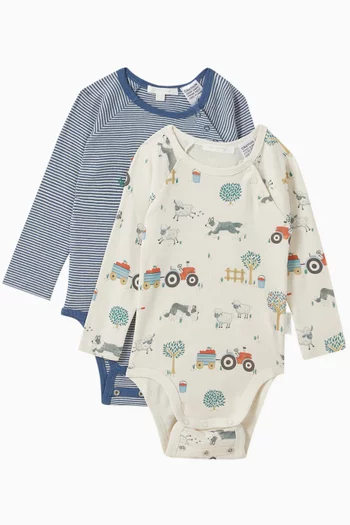 Herding Sheep Bodysuits in Organic Cotton, Set of 2