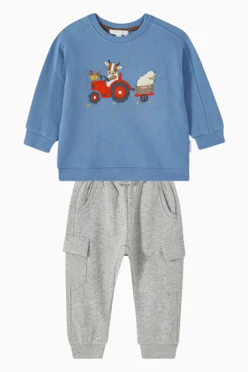 Cargo Track Pants in Organic Cotton Fleece