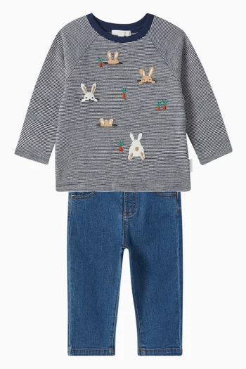 Peekaboo Bunny T-shirt in Organic Cotton Jersey