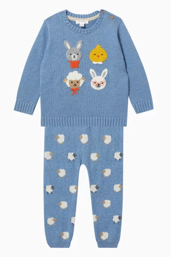 Bunny Friends Sweater in Organic Cotton & Wool