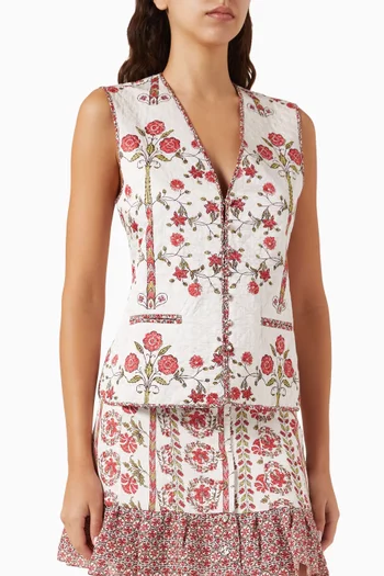 Ceres Quilted Vest in Cotton-silk