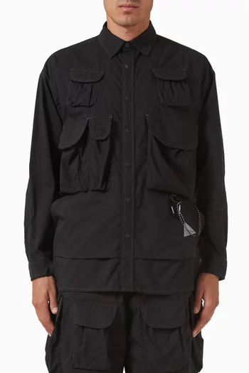 Multi-pocket Shirt in Cotton-blend