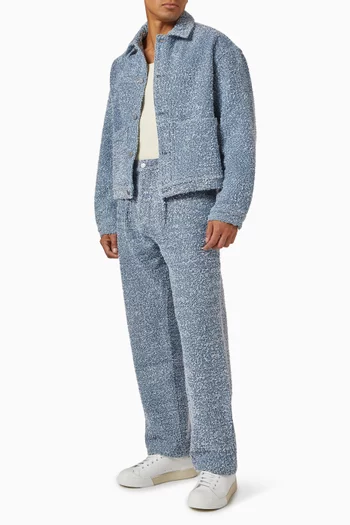 Arnault Pleated Pants in Bouclé Denim