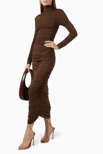 Turtleneck Maxi Dress in Stretch-jersey