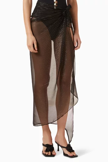 Sequinned Maxi Pareo in Silk
