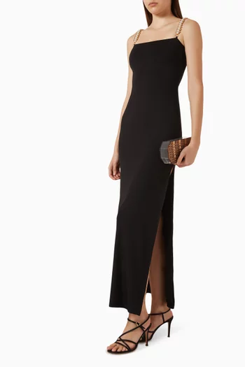 Faux-pearl Embellished Maxi Dress