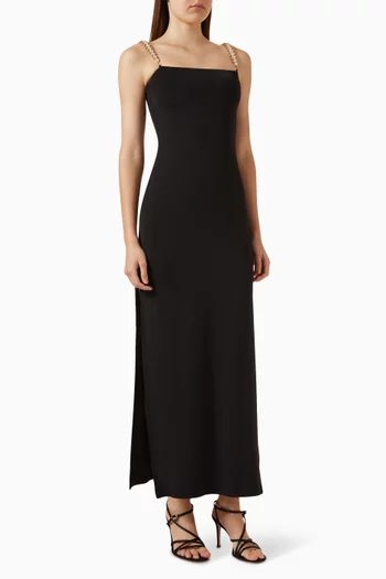 Faux-pearl Embellished Maxi Dress