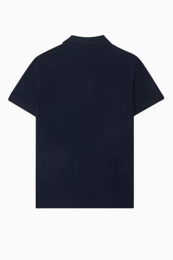 Script Flag Polo Shirt in Cotton-piqué