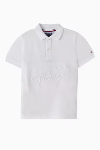 Embroidered Polo Shirt in Cotton Piqué