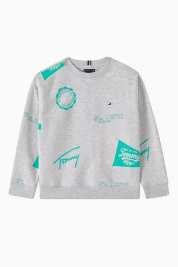 Graphic Sweatshirt in Cotton