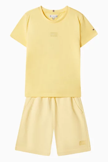Tonal-embroidered Flag T-Shirt in Cotton