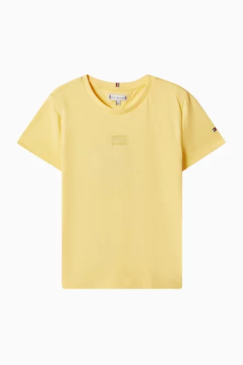 Tonal-embroidered Flag T-Shirt in Cotton
