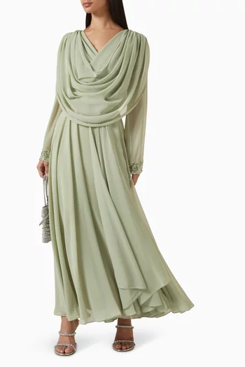 Cowl-neck Kaftan in Chiffon