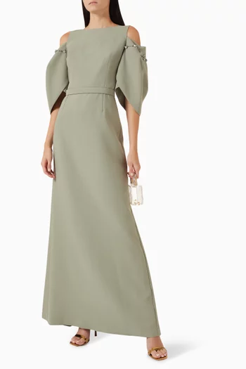 Cut-out Embellished Maxi Dress