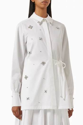 Stone Embellished Shirt in Cotton