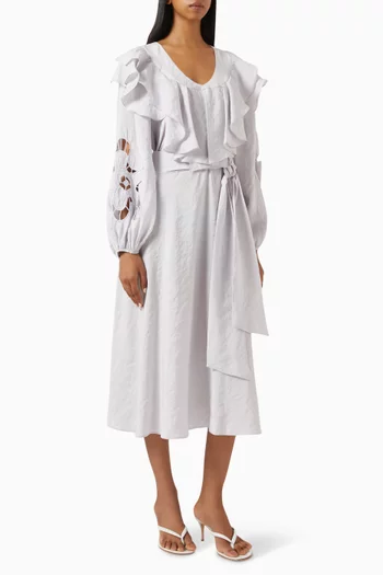 Ruffle Midi Dress in Modal-blend