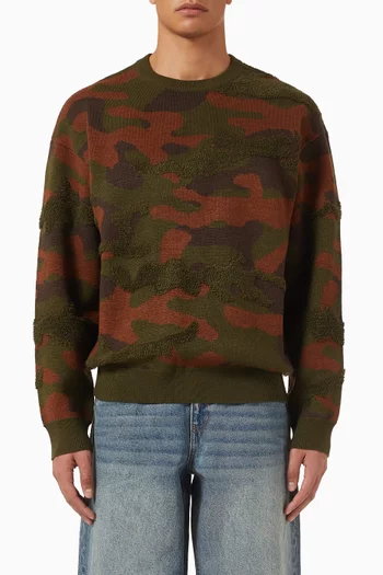 Camo Sweater in Chenille Knit