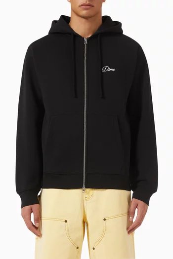 Cursive Zip Hoodie in Cotton-blend