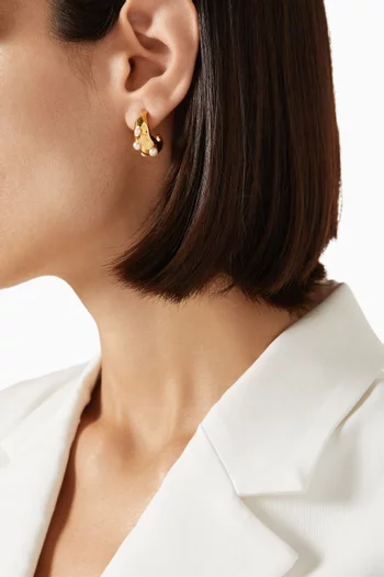 Chubby Pearl Hoops in 18kt Gold-plated Metal