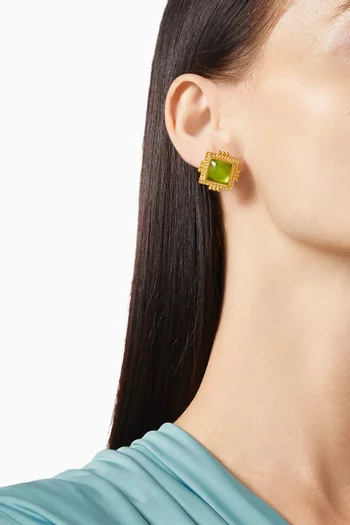 Chunky Crystal Studs in 18kt Gold-plated Metal