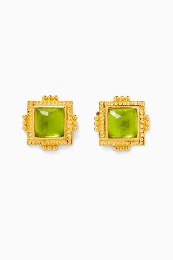 Chunky Crystal Studs in 18kt Gold-plated Metal