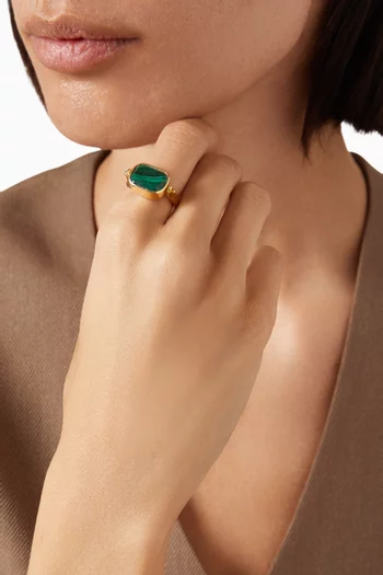 Reversible Heart Ring in 18kt Gold-plated Metal