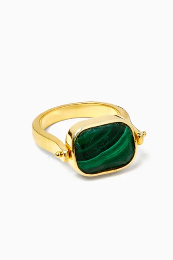 Reversible Heart Ring in 18kt Gold-plated Metal
