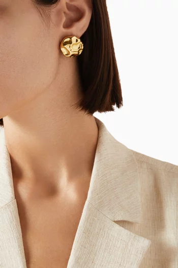 Abstract Stud Earrings in 18kt Gold-plated Metal