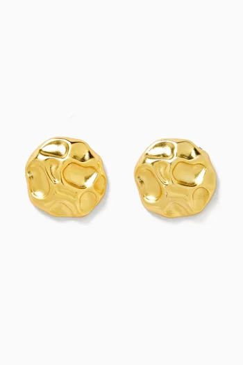 Abstract Stud Earrings in 18kt Gold-plated Metal