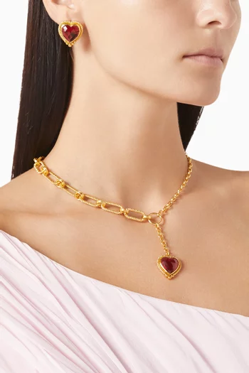Heart Pendant Necklace in 18kt Gold-plated Metal