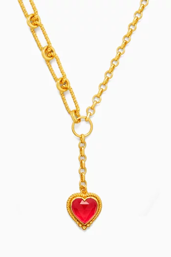 Heart Pendant Necklace in 18kt Gold-plated Metal
