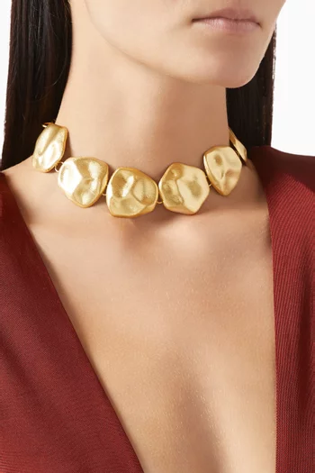 Abstract Molten Necklace in 18kt Gold-plated Metal