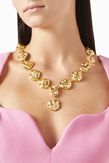 Abstract Hammered Choker in 18kt Gold-plated Metal