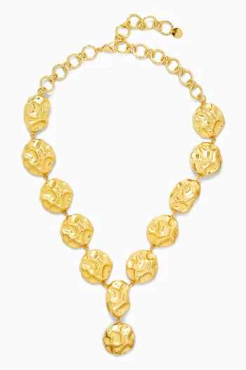 Abstract Hammered Choker in 18kt Gold-plated Metal